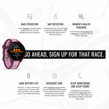 Garmin Forerunner 165 Music GPS Running Smartwatch (Berry-Lilac) with Charger Stand and Cable Bundle