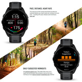 Garmin Forerunner 165 Music GPS Running Smartwatch (Berry-Lilac) with Charger Stand and Cable Bundle