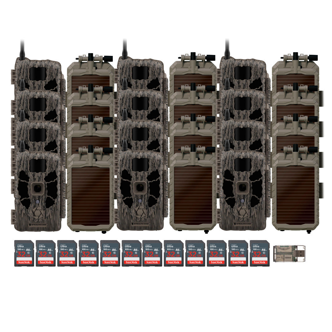 Stealth Cam 40MP Deceptor Max Cellular Trail Camera (2-Pack) x 6 with Solar Panel (12-Pack) Bundle