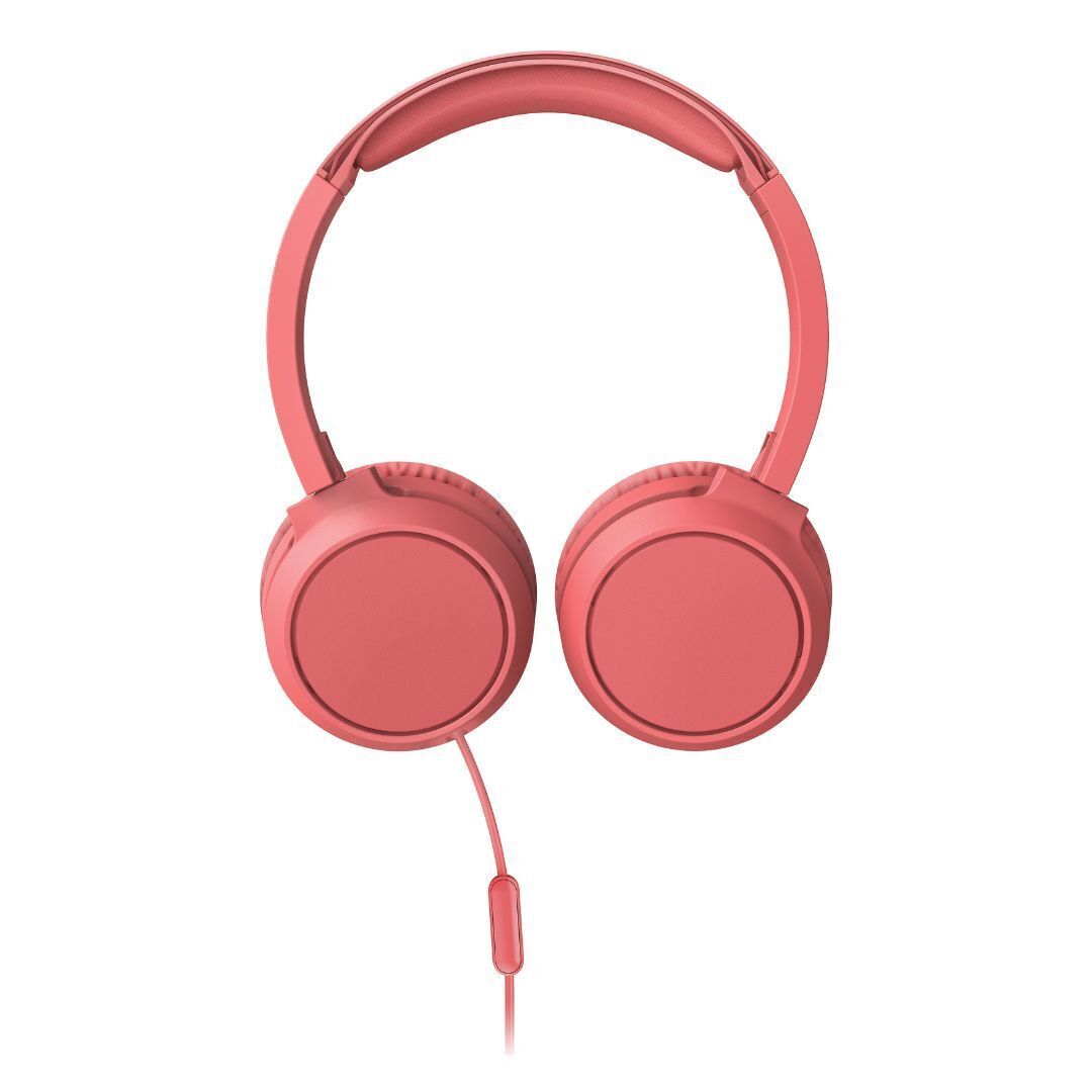 Philips 3000 Series TAH4105RD00 On-Ear Headphones with 32mm Drivers and Closed-Back Design (Red)