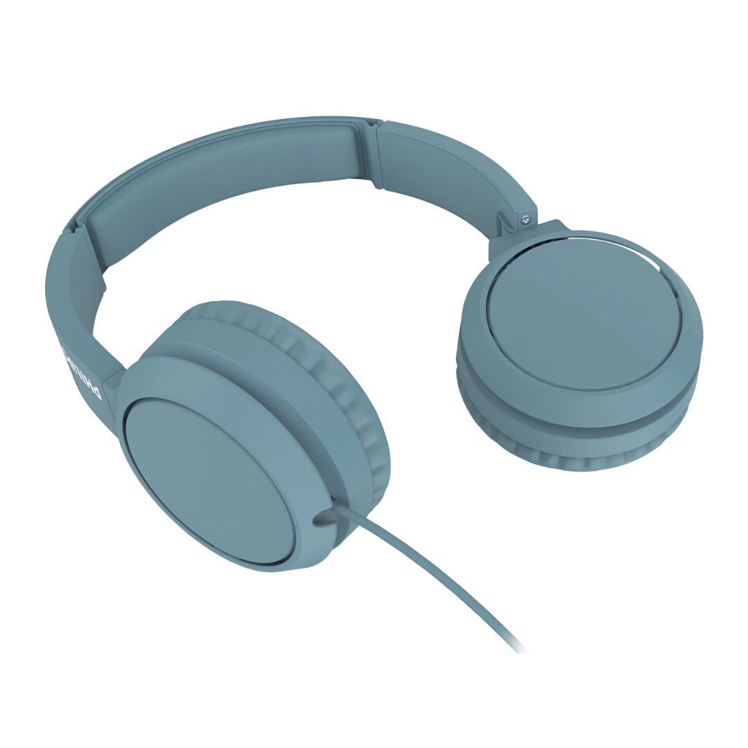 Philips 3000 Series TAH4105BL00 On-Ear Headphones with 32mm Drivers and Closed-Back Design (Blue)