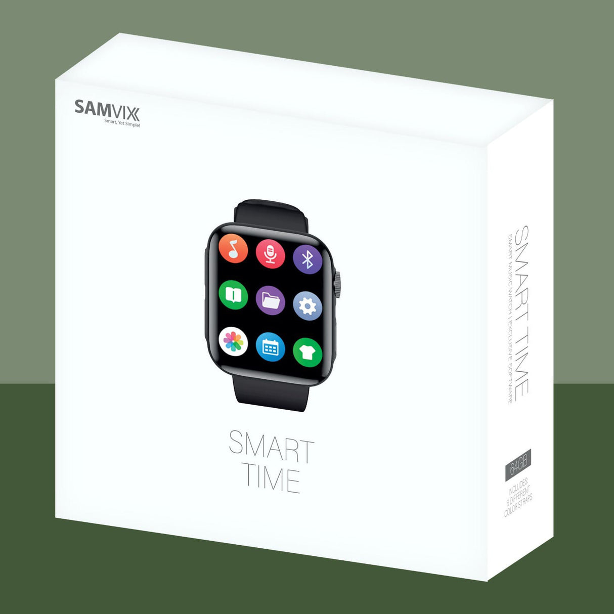 Samvix SmartTime 64 - 64GB Kosher MP3 Player & Watch (No SD Slot, No WiFi, No Radio and No Video)