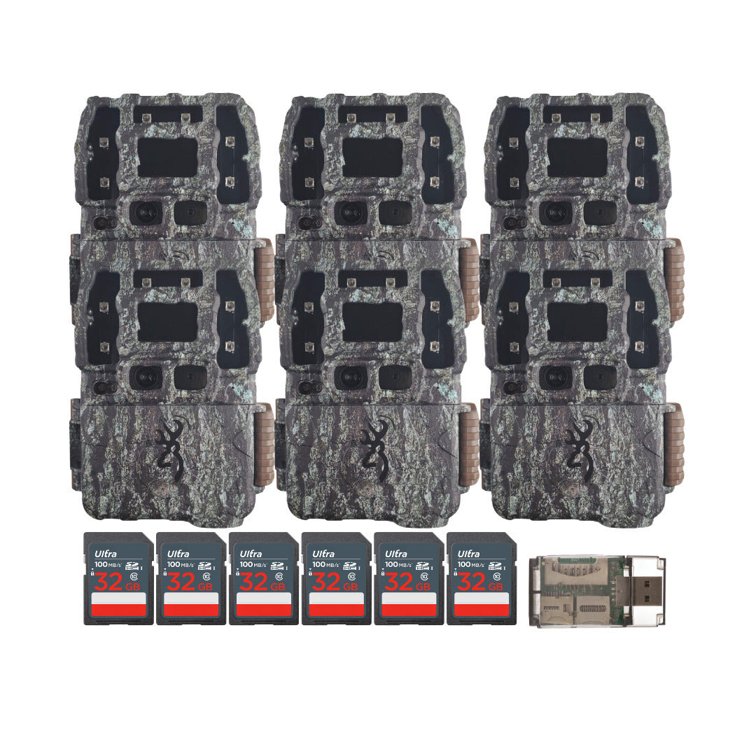 Browning Trail Cameras Strike Force Pro DCL Nano 26MP Trail Camera (6-Pack) with Card Reader Bundle