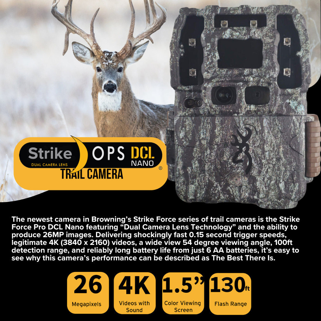 Browning Trail Cameras Strike Force Pro DCL Nano 26MP Trail Camera (6-Pack) with Card Reader Bundle