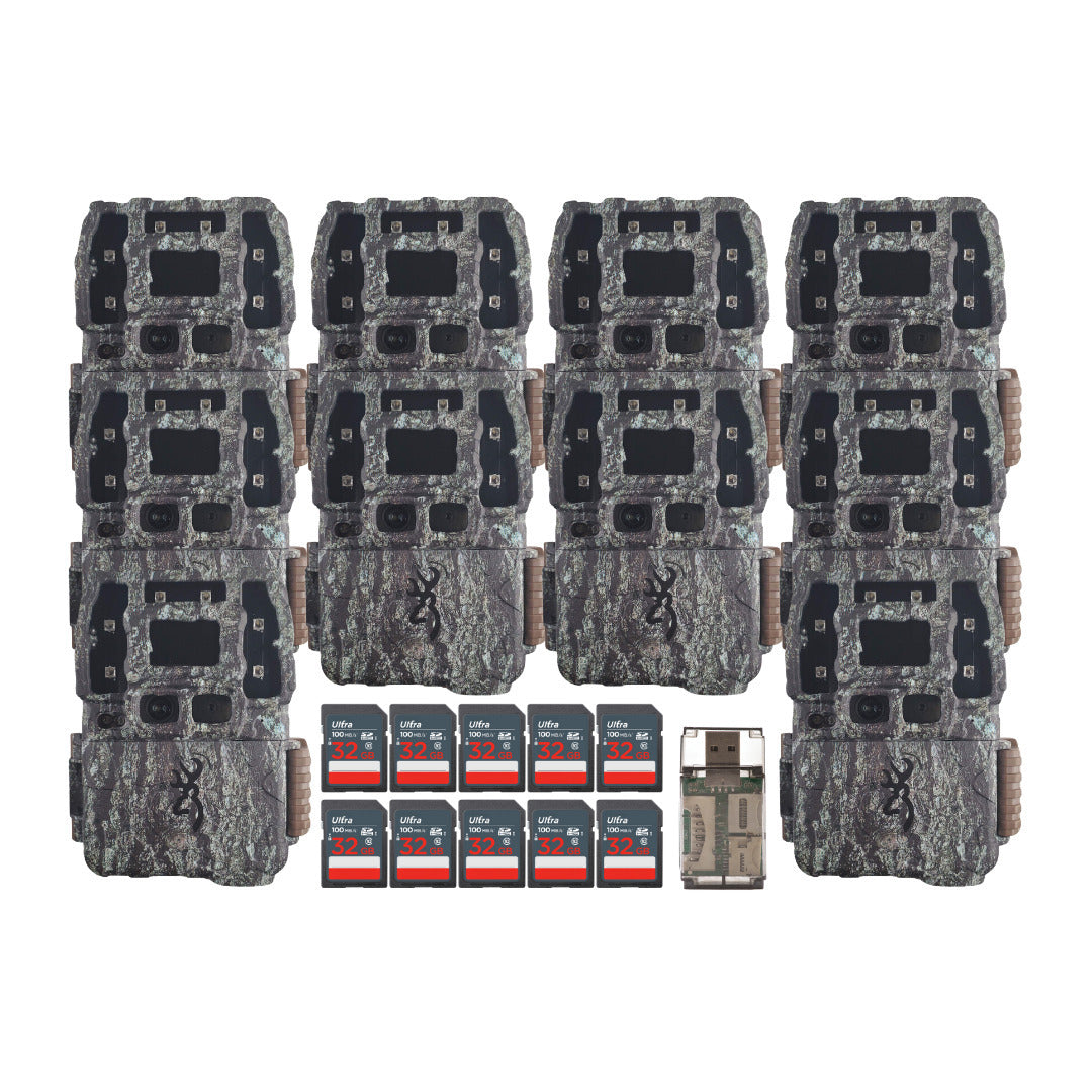 Browning Trail Cameras Strike Force Pro DCL Nano 26MP Trail Camera (10-Pack) with Card Reader Bundle