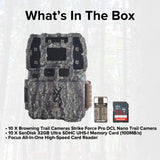Browning Trail Cameras Strike Force Pro DCL Nano 26MP Trail Camera (10-Pack) with Card Reader Bundle