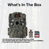 Browning Trail Cameras Strike Force FHDR (10-Pack) with 10 x 32GB Memory Card and Card Reader Bundle