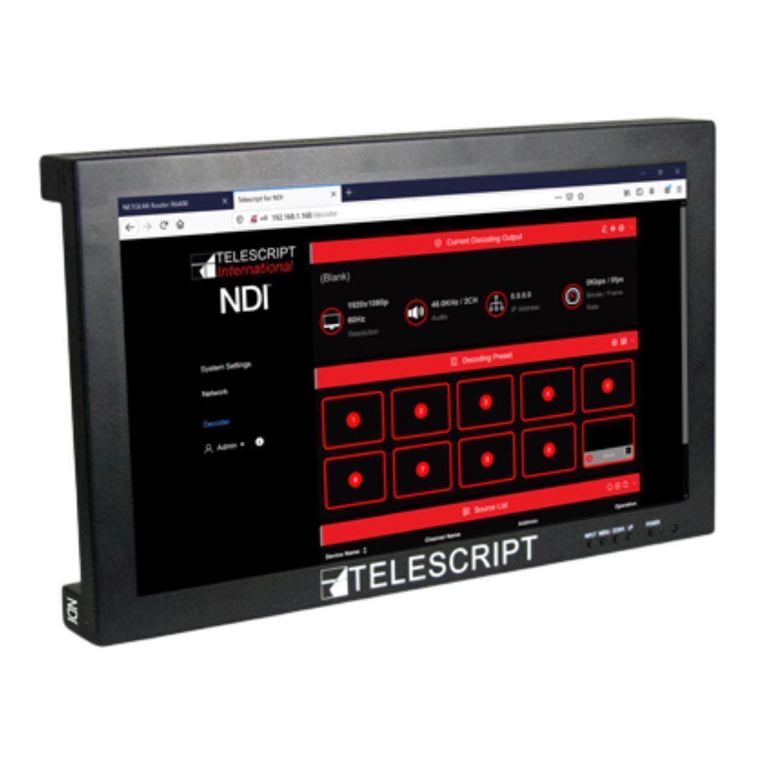 Telescript 17.3-Inch NDI Certified Talent Reference Monitor with Internal Speakers (Black)
