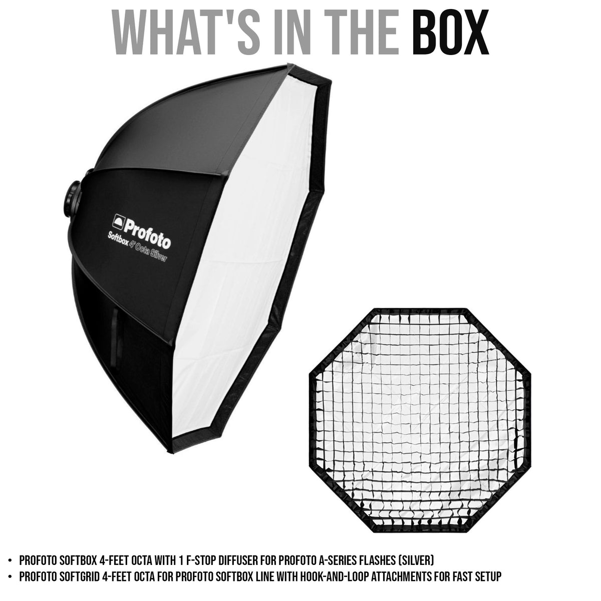 Profoto Softbox 4-Feet Octa with 1 F-Stop Diffuser (Silver) with Softgrid 4-Feet Octa Bundle