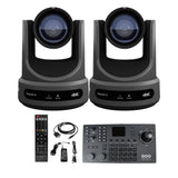 PTZOptics Move SE 30X PTZ Camera (Gray, 2-Pack) with SuperJoy Camera Joystick Controller Bundle