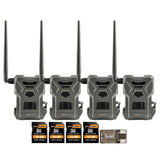 Spypoint Flex M Twin Pack 28MP Cellular Trail Cameras (2-Pack) with 4 x 32GB Memory Card Bundle
