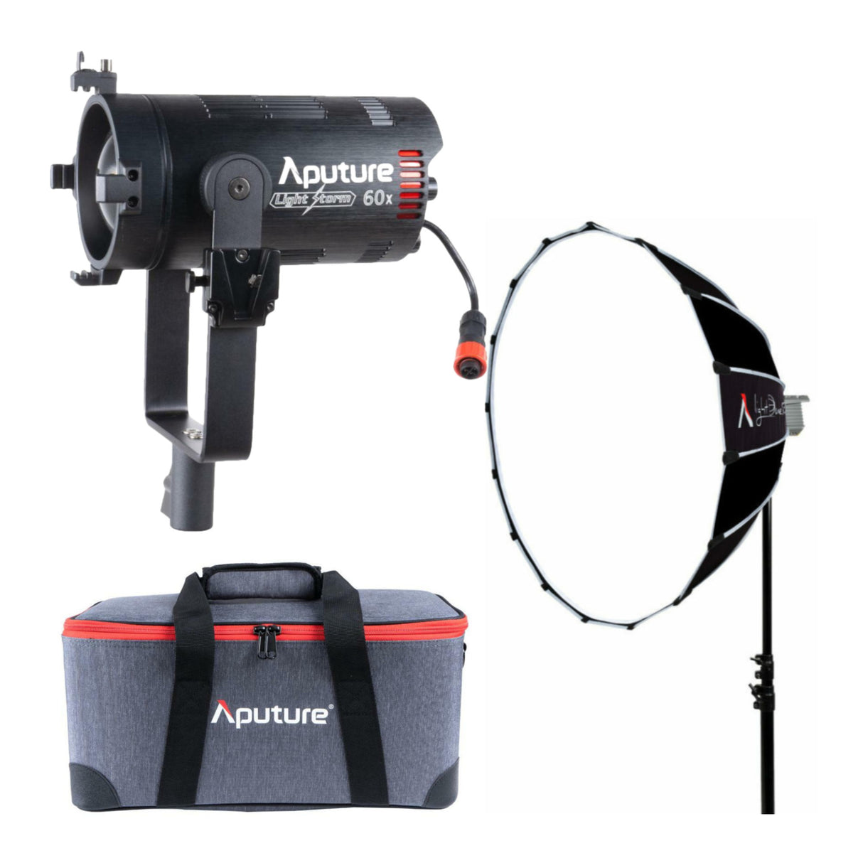 Aputure LS 60X Bi-Color Focusing LED with Aputure Light Dome SE 35.5-Inch Softbox Bundle