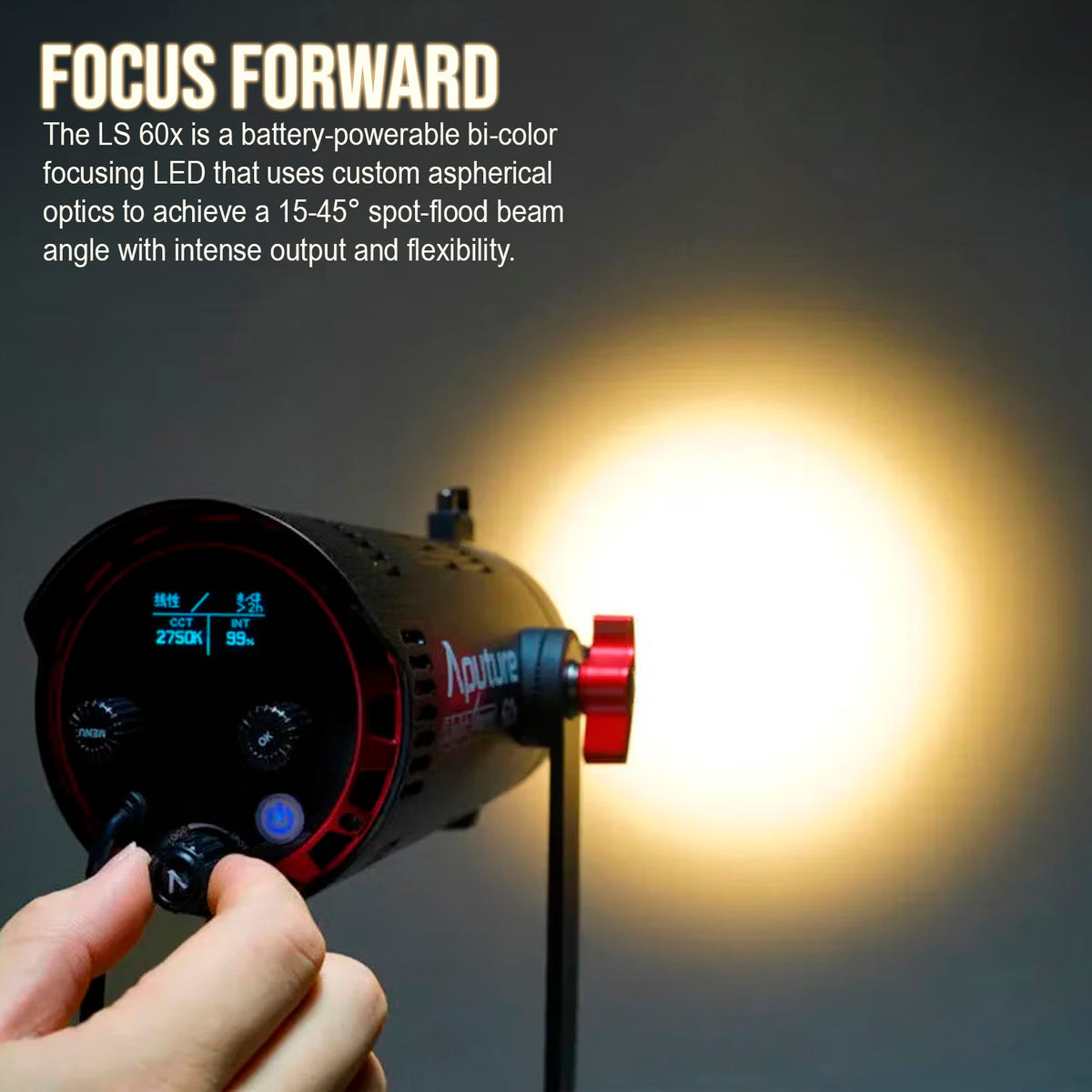 Aputure LS 60X Bowen's Mount Compatible Bi-Color Focusing LED and Light Dome III Softbox Bundle