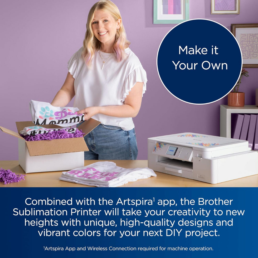 Brother Sublimation Printer with 100 Sublimation Paper Bundle