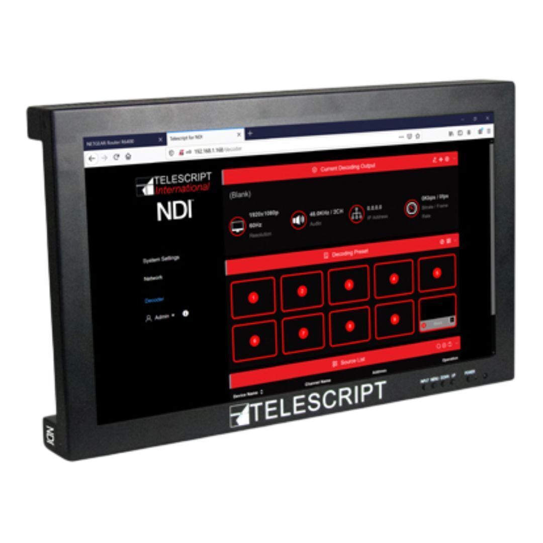 Telescript 21.5-Inch 1000 Nits IP Teleprompter Monitor with Internal Speakers (Black)