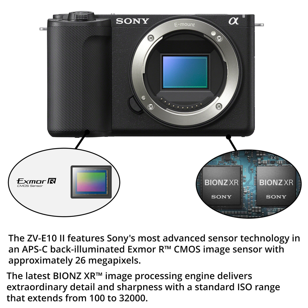 Sony Alpha ZV-E10 II APS-C Vlog Camera Body Content Creator's Bundle