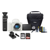 Sony Alpha ZV-E10 II Content Creators’ Camera (White) Body with Vlogger Accessory Kit Bundle
