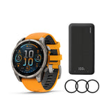 Garmin Fenix 8 Sapphire 47mm GPS Smartwatch (Spark Orange and Graphite) with Power Bank Bundle