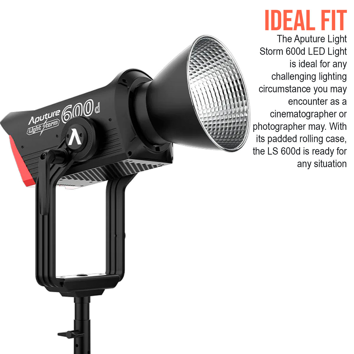 Aputure Light Storm 600D LED Light (V-Mount) with Aputure 36-Degree Lens Spotlight Mount Set Bundle