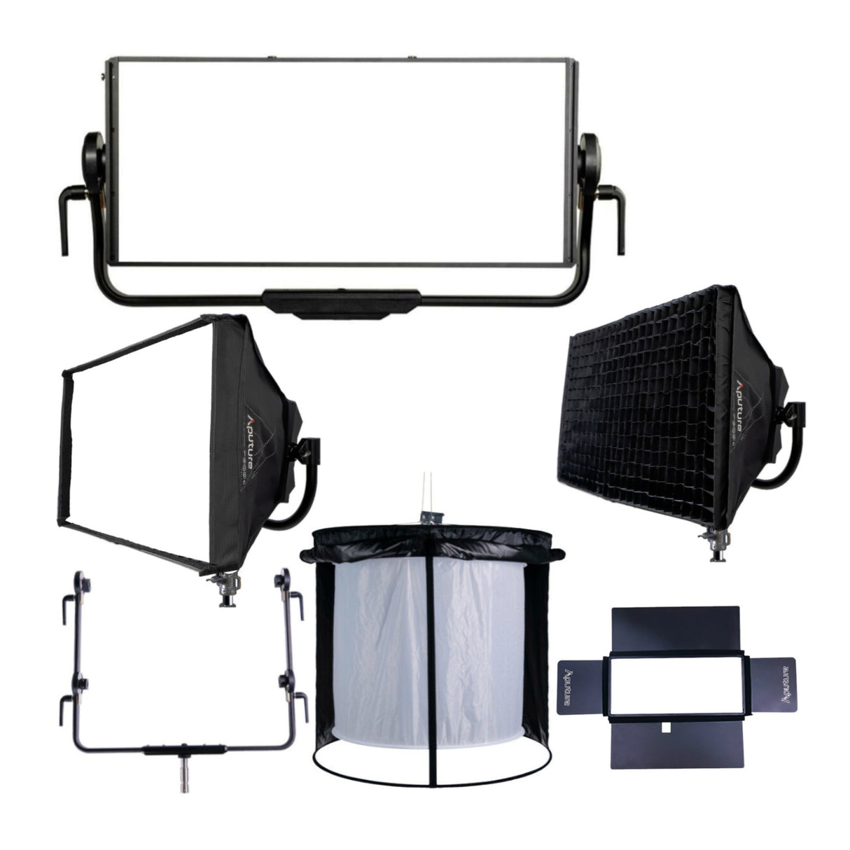 Aputure Nova P600C RGBWW LED Panel with Hard-Shell Case Kit with Dual Head Yoke and Barn Door Bundle