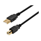 Monoprice USB Type-A to USB Type-B 2.0 28/24AWG Gold Plated Cable (Black, 3-Feet)