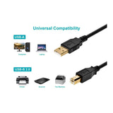 Monoprice USB Type-A to USB Type-B 2.0 28/24AWG Gold Plated Cable (Black, 3-Feet)