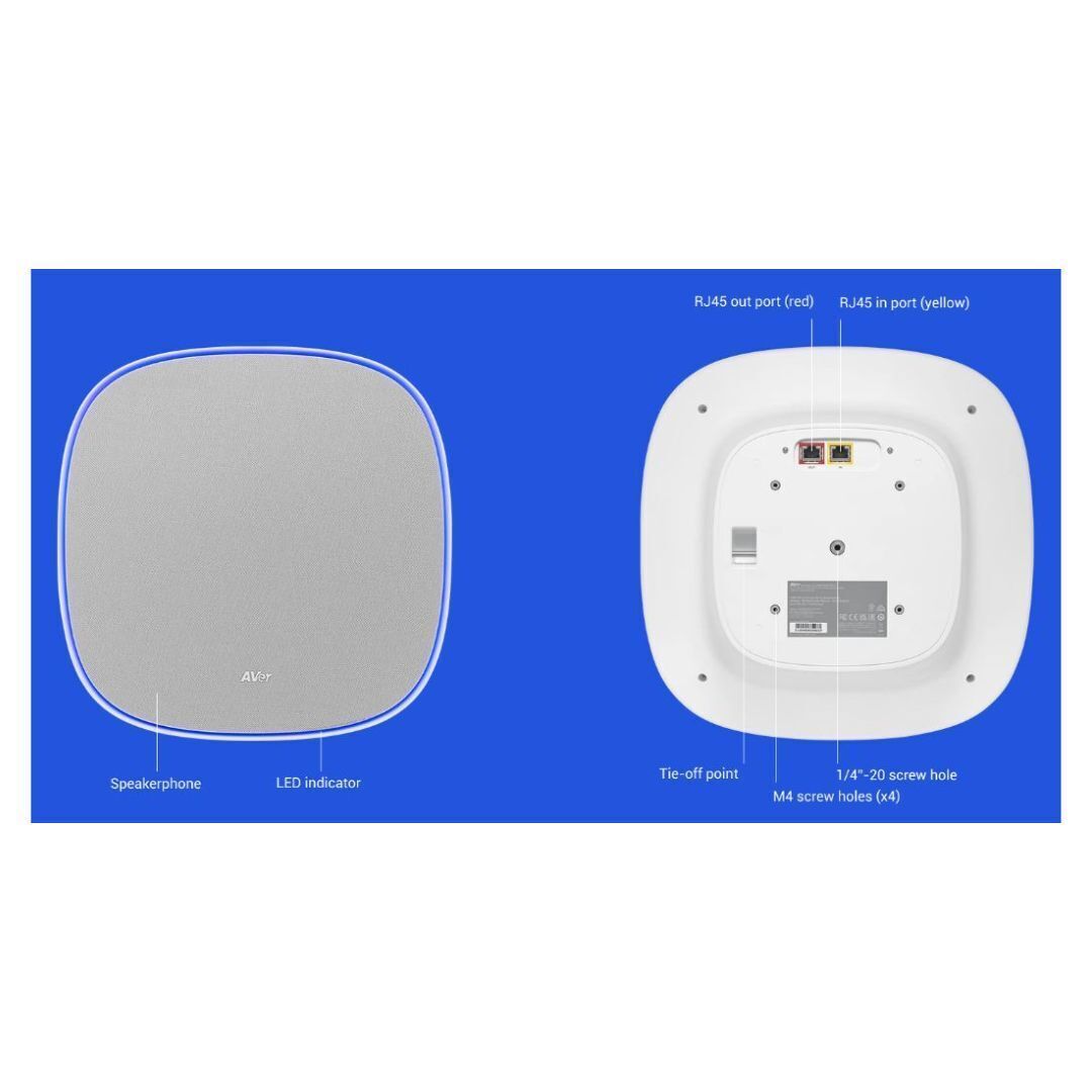 AVer FONE700 Ceiling Speakerphone System with Noise Suppression and Double-Talk Detection (White)