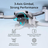 DJI Mini 4K Drone with 4K UHD Camera for Adults with 3-Axis Gimbal Stabilization