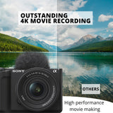 Sony Alpha ZV-E10 II Content Creators Camera with APS-C Mirrorless Lens and Lens Kit (Black) Bundle