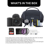 Sony Alpha ZV-E10 II Content Creators Camera with APS-C Mirrorless Lens and Lens Kit (Black) Bundle