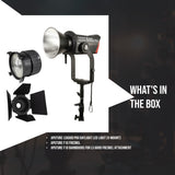 Aputure LS600D Pro Daylight LED Light (V-Mount) with Aputure F10 Fresnel and F10 Barndoors Bundle