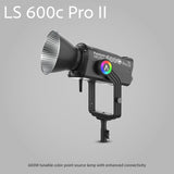Aputure LS 600C Pro II RGB LED Monolight (A-Mount) with Aputure F10 Fresnel and F10 Barndoors Bundle
