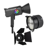 Aputure LS 600C Pro II RGB LED Monolight (A-Mount) with Aputure F10 Fresnel and F10 Barndoors Bundle