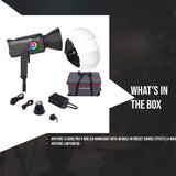 Aputure LS 600C Pro II RGB LED 46 Preset Effects Monolight (A-Mount) with Aputure Lantern 90 Bundle