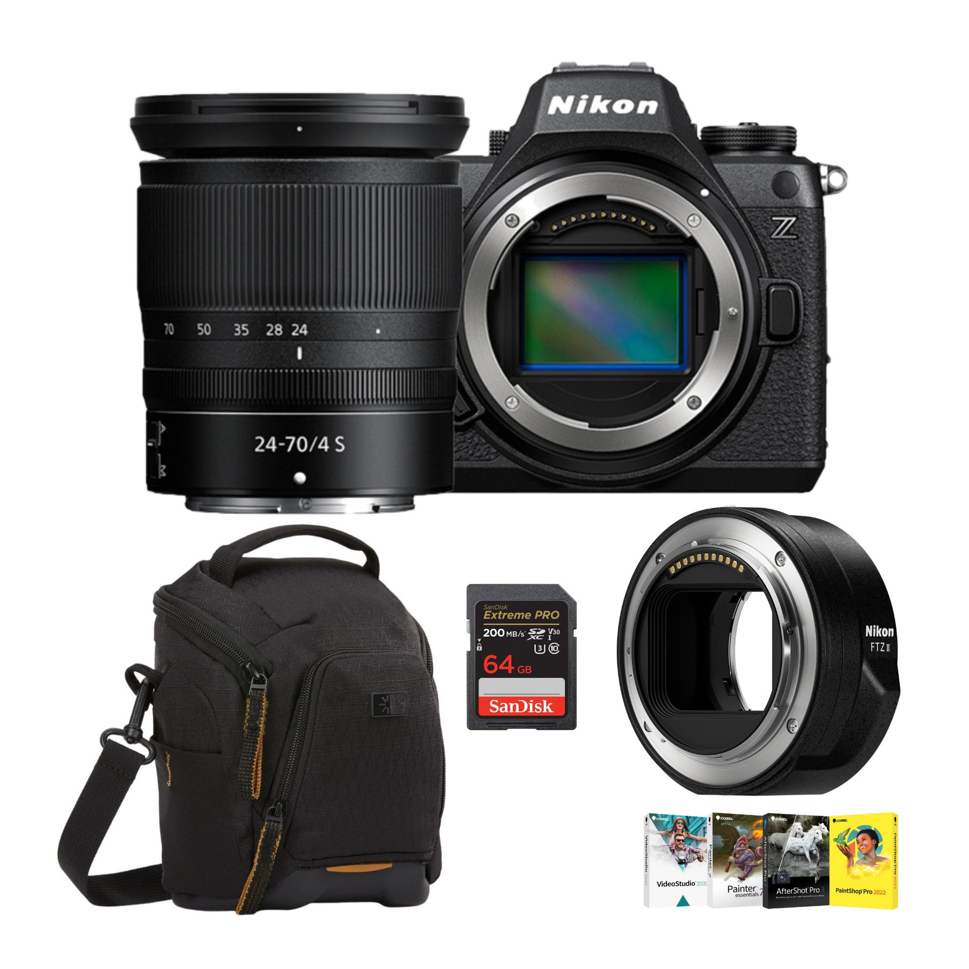 Z6III Mirrorless Camera Nikkor Z 24 70mm f4 S Lens FTZ II Mount Adapter Bundle