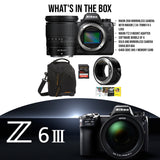 Nikon Z6III Mirrorless Camera with Nikkor Z 24-70mm f4 S Lens with Nikon FTZ II Mount Adapter Bundle