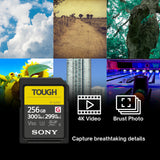 Sony 256 GB TOUGH G Series UHS-II SDXC Memory Card with SD Card Reader and Carrying Case Bundle
