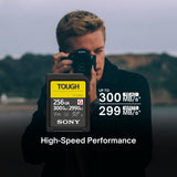 Sony 256 GB TOUGH G Series UHS-II SDXC Memory Card with SD Card Reader and Carrying Case Bundle