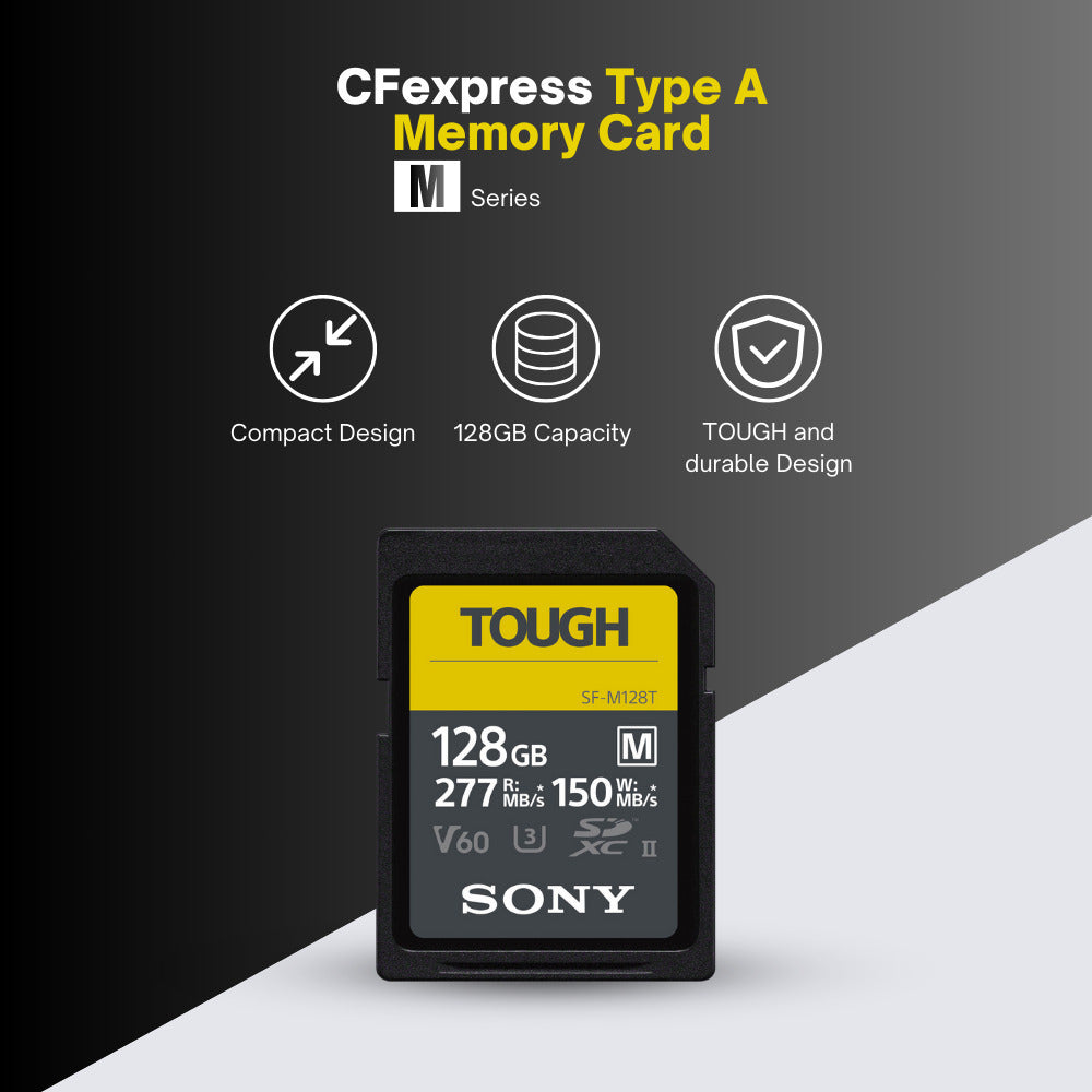Sony 128GB SF-M Series High-Speed Tough SD Card (2-Pack) with SD Card Reader and Case Bundle
