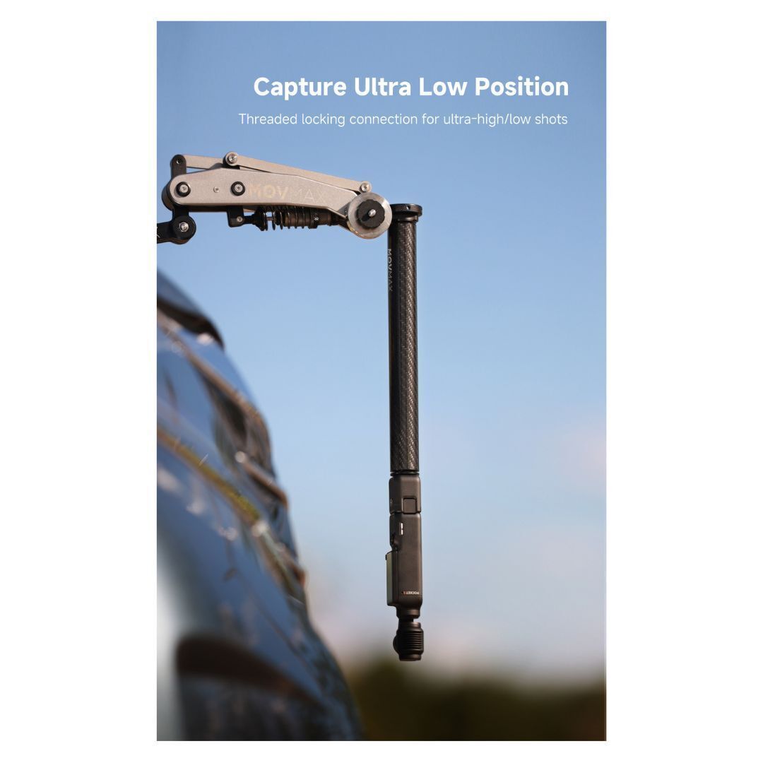 Movmax 25cm Lightweight Carbon Fiber Extension Tube for Movmax Blade Arm and DJI Pocket 3 (Black)