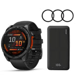 Garmin Fenix 8 47mm GPS Smartwatch (Slate Gray-Black) with Power Bank and Screen Protector Bundle