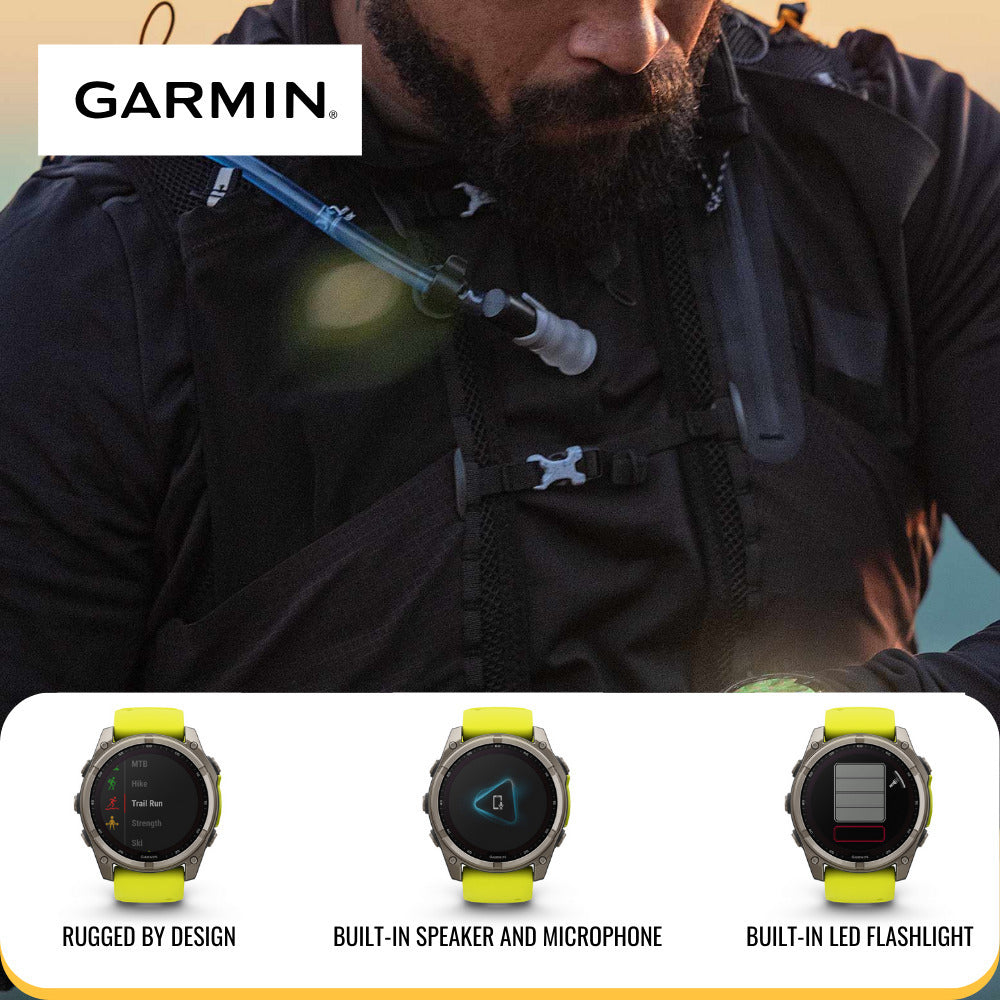 Garmin Fenix 8 47mm GPS Smartwatch (Slate Gray-Black) with Charger Stand and Screen Protector Bundle