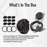 Garmin Fenix 8 Sapphire 47mm GPS Smartwatch (Black and Pebble Gray) and Charger Stand Bundle
