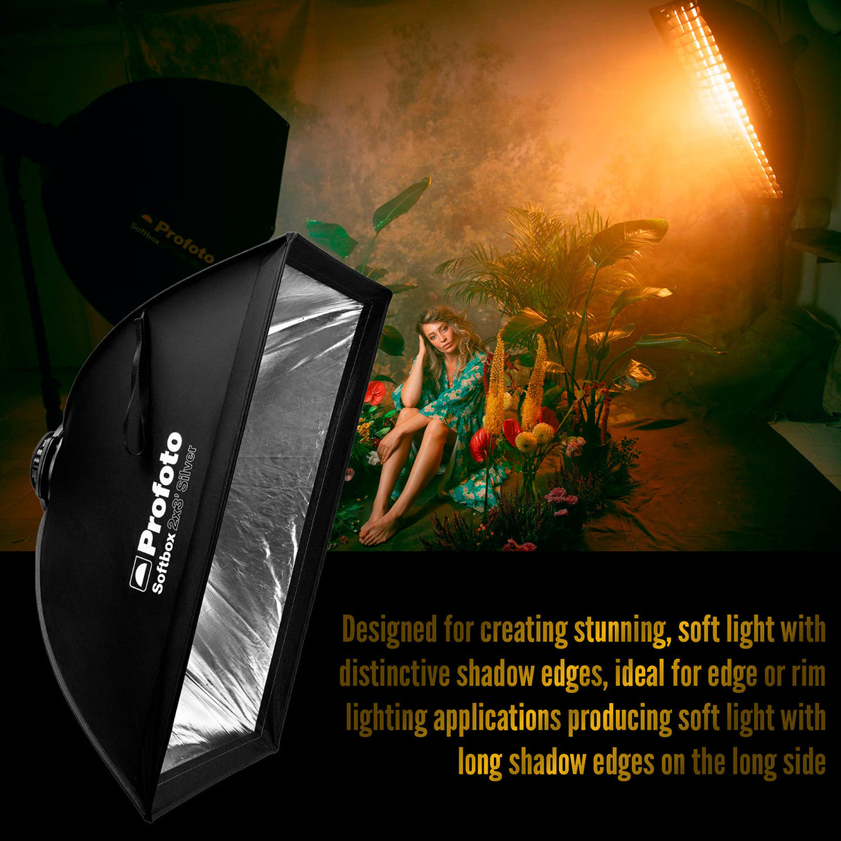 Profoto 2x3-Feet Softbox Rectangular Soft Light with Precision (Silver) and Profoto Softgrid Bundle