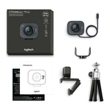 Logitech StreamCam Plus Webcam with Tripod (Graphite), Litra Glow Streaming Light and 2.0 USB Hub