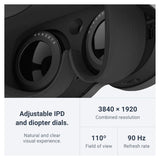 HTC VIVE XR Elite VR Headset with Convertible Design and Dual Echo Cancelling Microphones (Black)