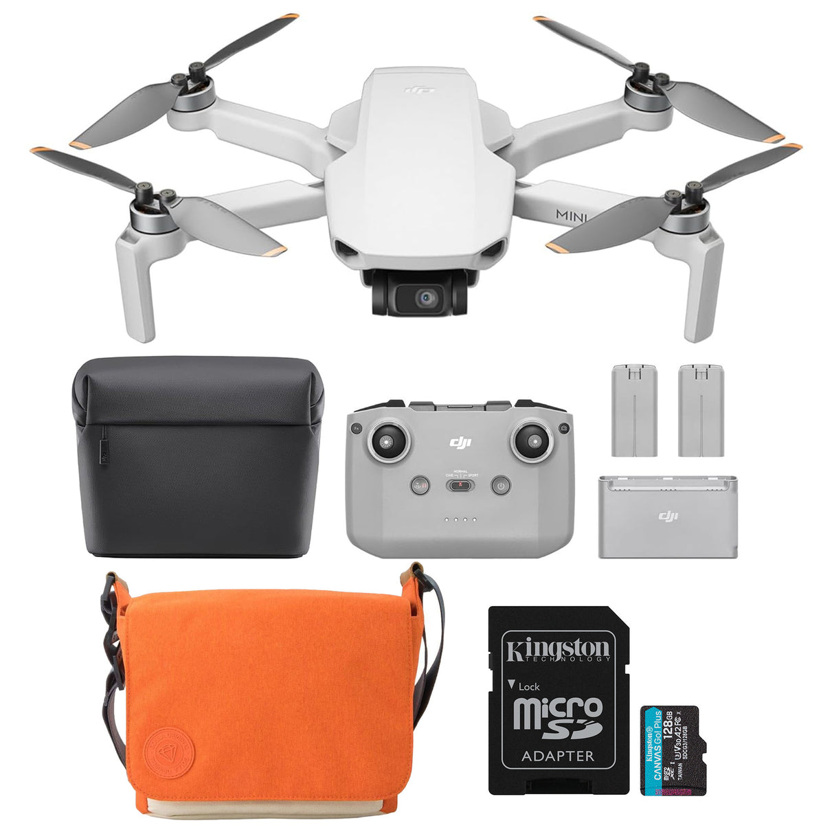 DJI Mini 4K Fly More Combo with128GB MicroSDXC Memory Card and Drone Bag Bundle