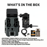 Spypoint FORCE-PRO-S 2.0 Trail Camera with Adjustable Mounting Arm and Cable Lock Bundle