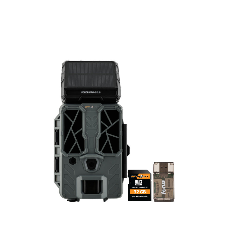 Spypoint FORCE-PRO-S 2.0 Trail Camera with Spypoint MicroSD 32GB Class 10 Memory Card Bundle
