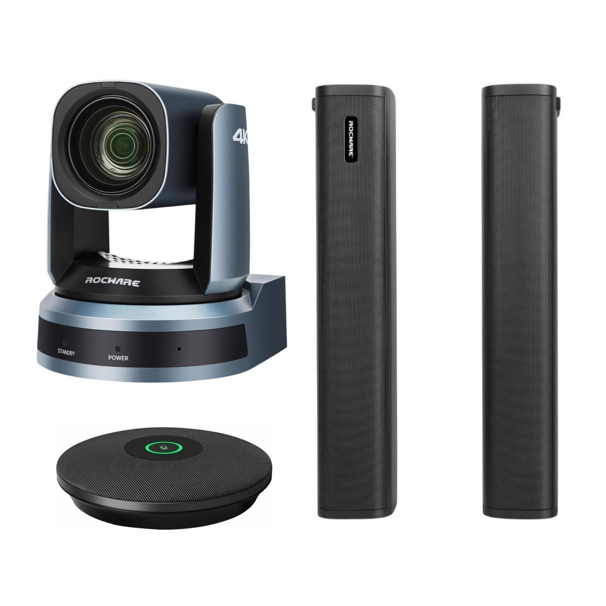 Rocware RC841U 4K Video Conferencing PTZ Camera and Rocware RM702 USB Microphone Bundle